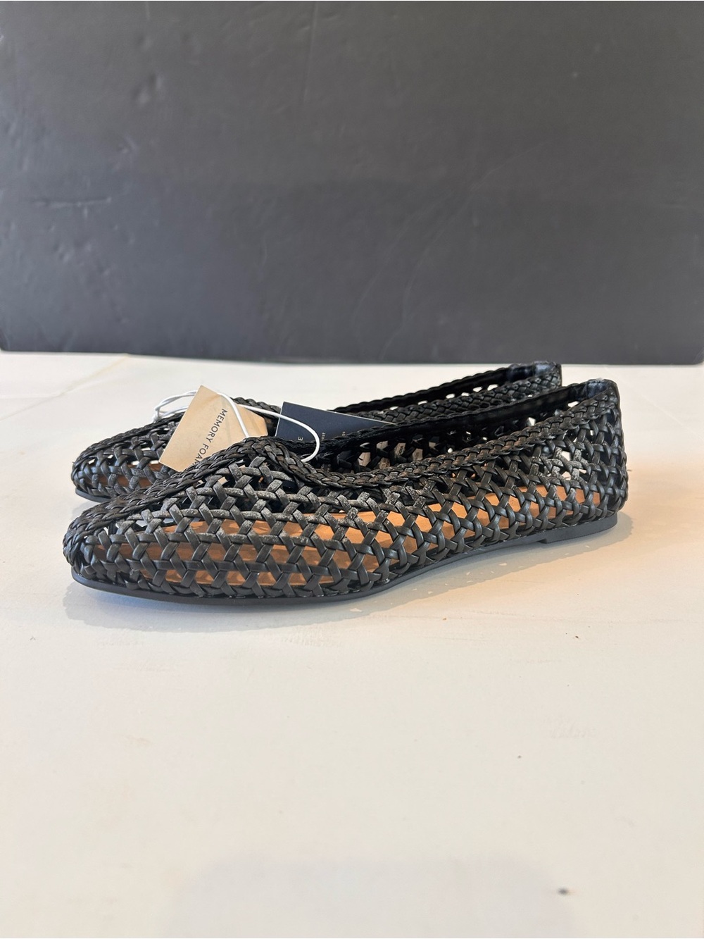 New NWT Black Woven Ballet Flats Memory Foam Slip-On Shoes NWT - Picture 5 of 10